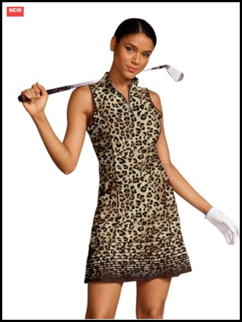 ACEGOLFS Athletic Dress Sleeveless Quarter Zip Golf Tennis Polo Dress 2 Pockets